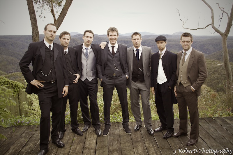 Groomsmen in 1920s style photograph - wedding photography